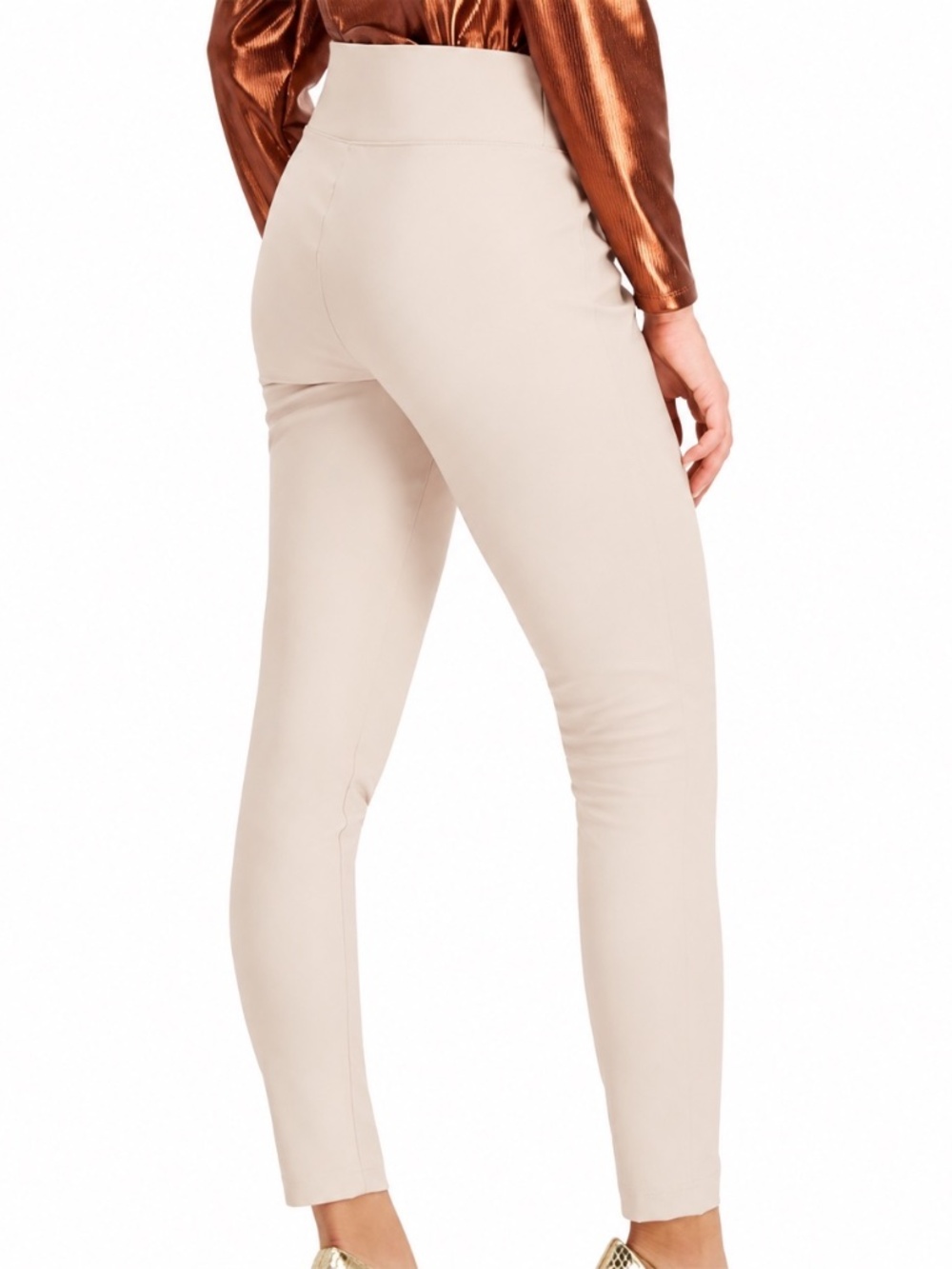 INC International Concepts Cream Beige faux leather  Pants.